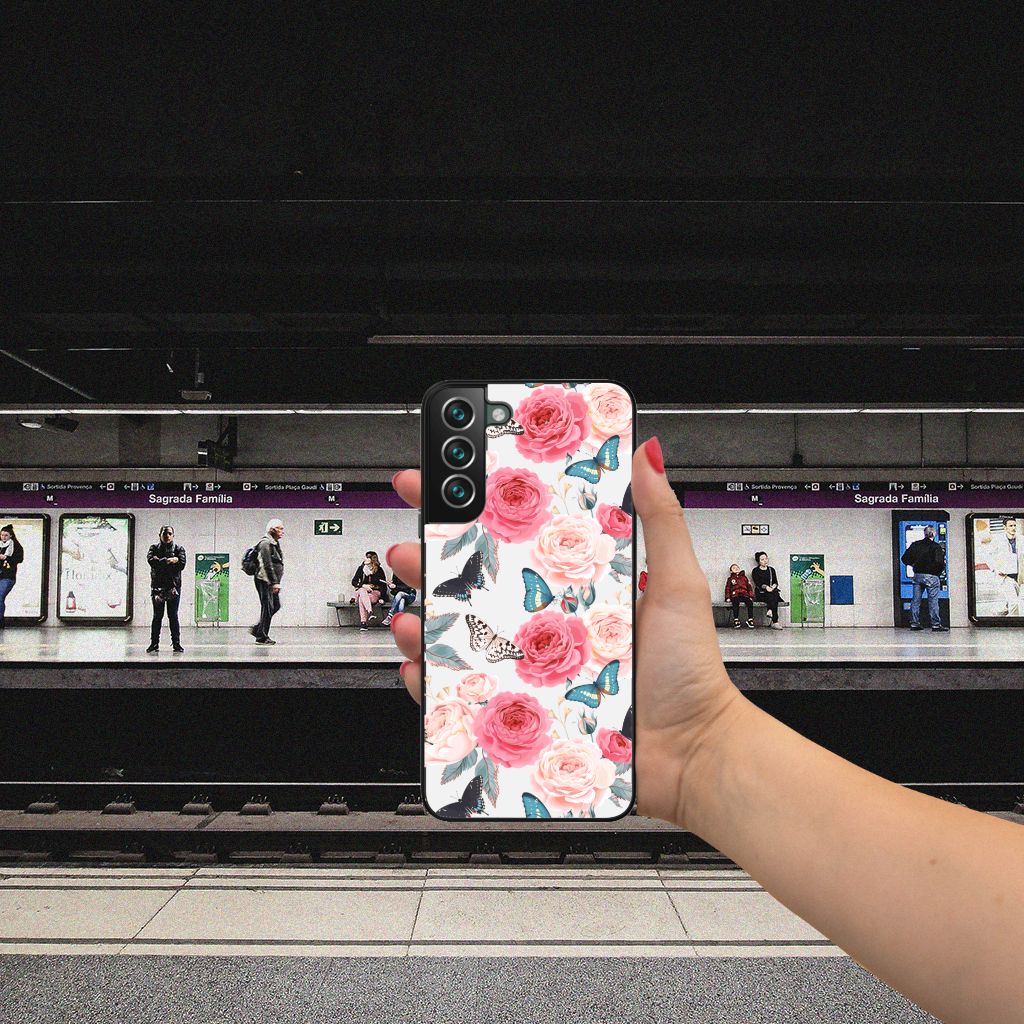 Samsung Galaxy S22 Plus Bloemen Hoesje Butterfly Roses B2C Telecom