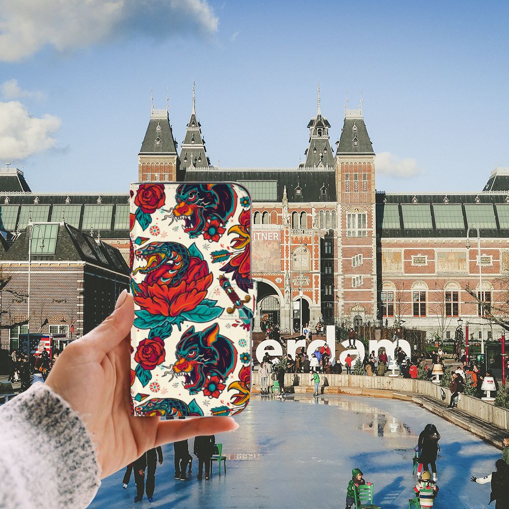 Telefoonhoesje met foto voor iPhone 13 Pro Max Old Skool met kleurrijk vintage ontwerp in Amsterdam