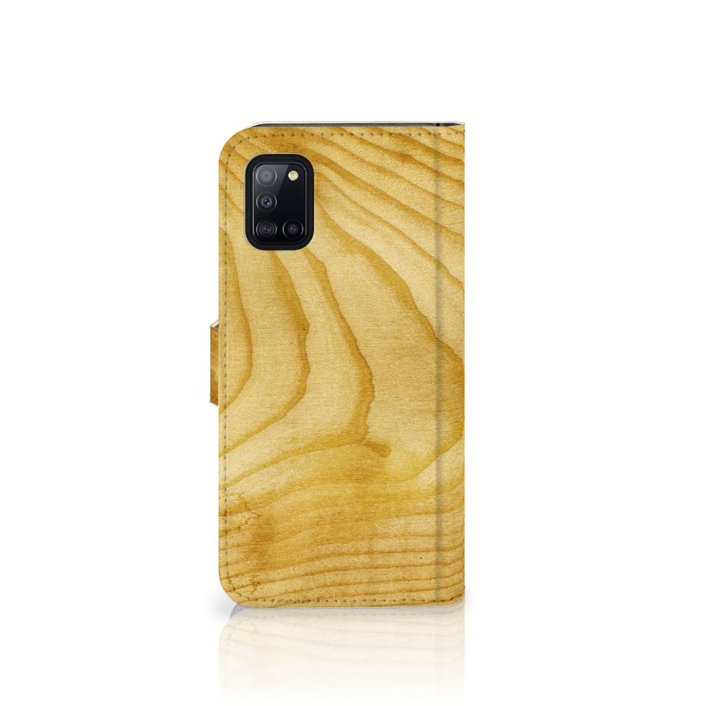Samsung Galaxy A31 Book Style Case Licht Hout
