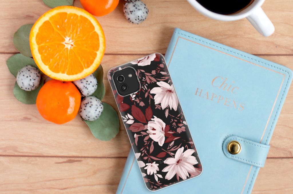 Hoesje maken Samsung Galaxy A03 Watercolor Flowers B2C Telecom