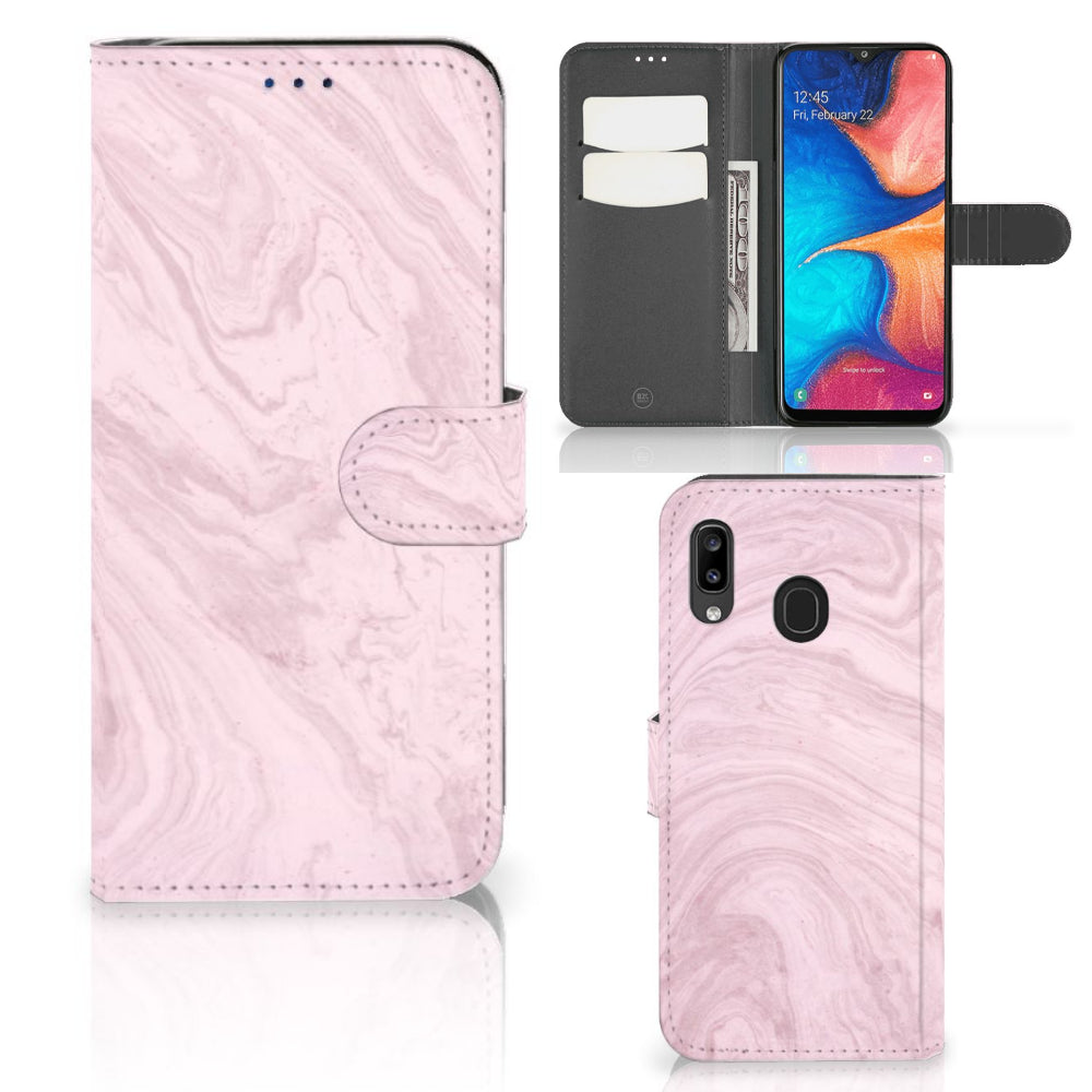 Samsung Galaxy A30 Bookcase Marble Pink - Origineel Cadeau Vriendin