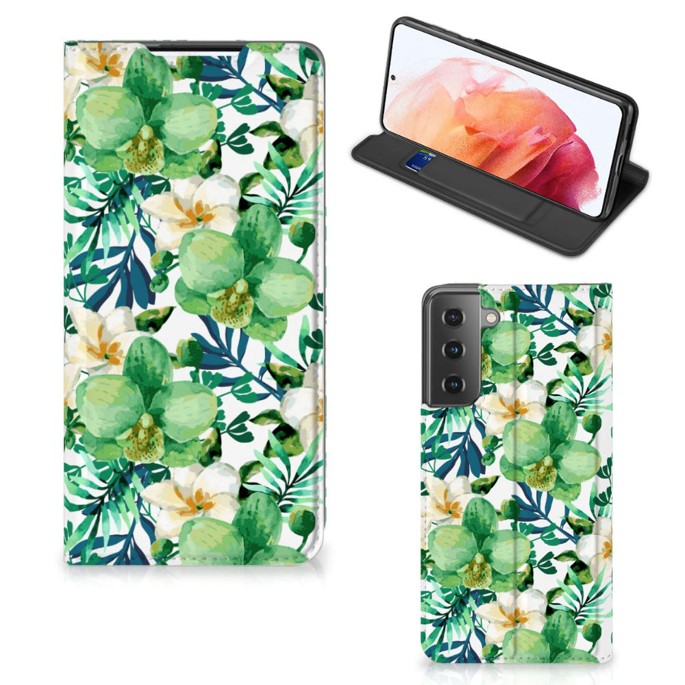 Samsung Galaxy S21 Smart Cover Orchidee Groen