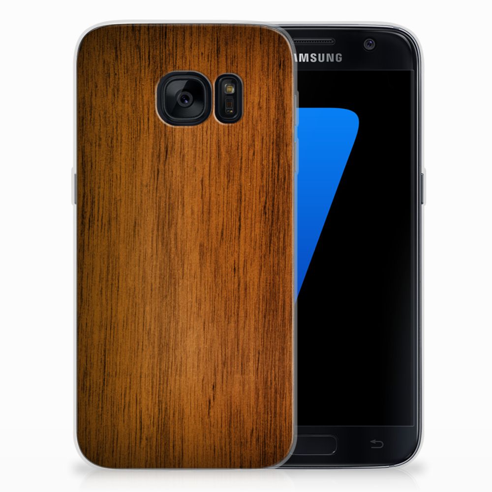 Samsung Galaxy S7 Bumper Hoesje Donker Hout