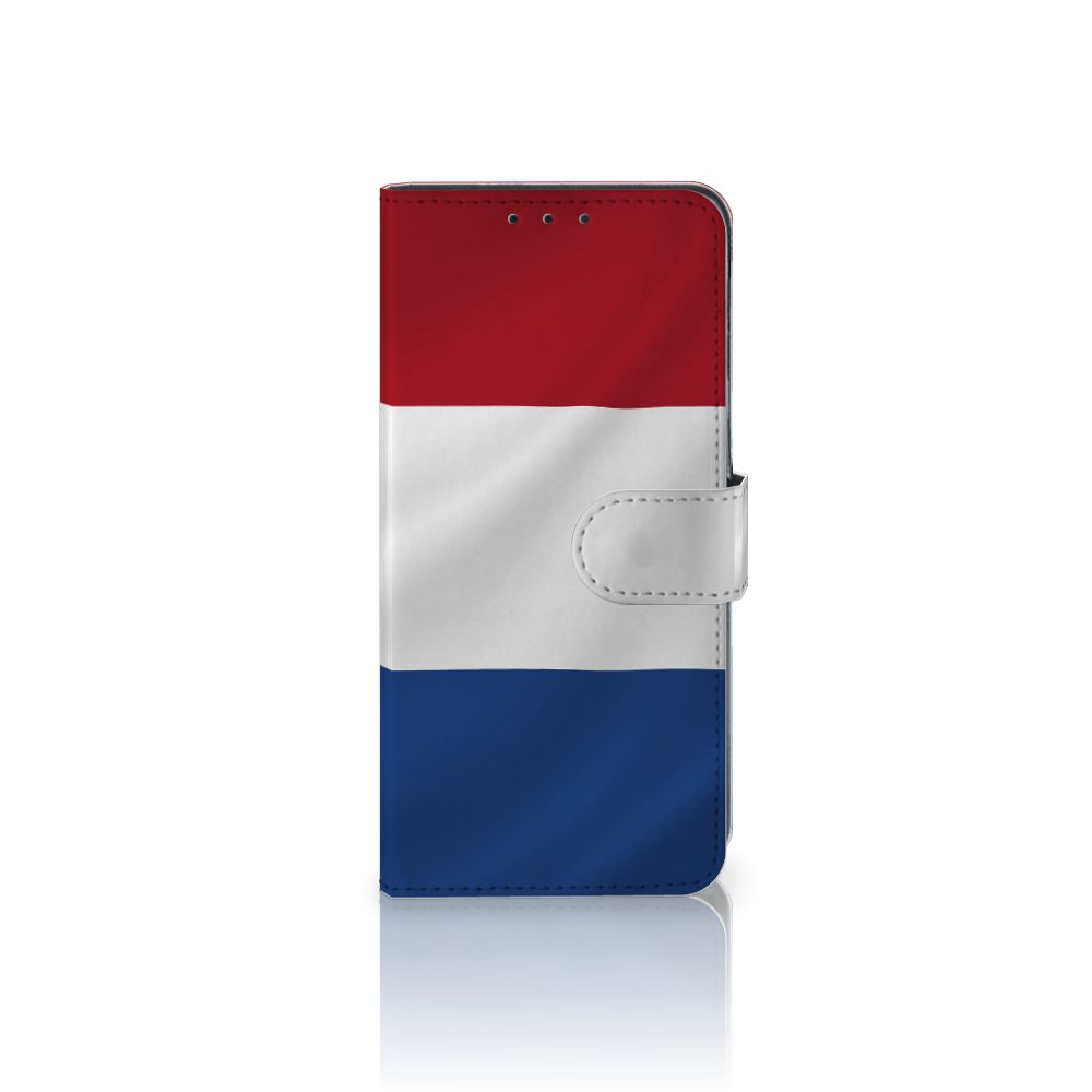 Alcatel 1S 2020 Bookstyle Case Nederlandse Vlag met artistiek design van de Nederlandse vlag op een telefoonhoesje.