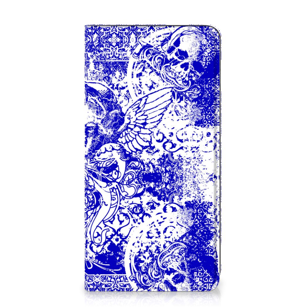 Mobiel BookCase Samsung Galaxy S20 FE Angel Skull Blauw - B2C Telecom