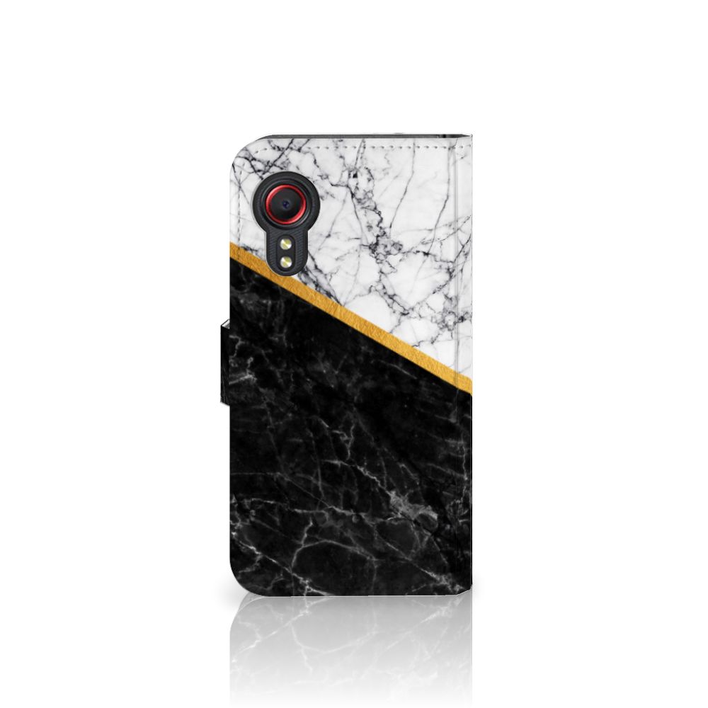 Samsung Galaxy Xcover 5 Bookcase Marmer Wit Zwart - Origineel Cadeau Man