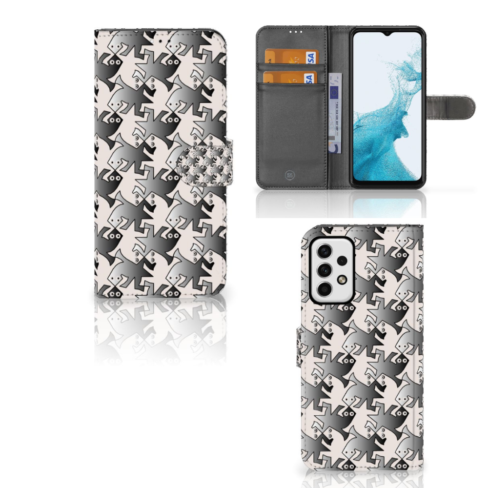 Samsung Galaxy A23 Telefoonhoesje met Pasjes Salamander Grey