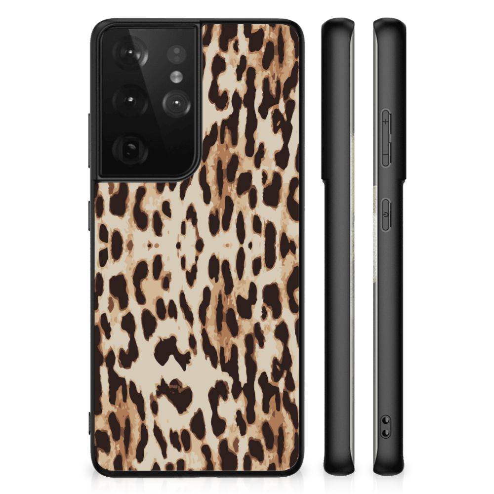 Samsung Galaxy S21 Ultra Dierenprint Telefoonhoesje Leopard