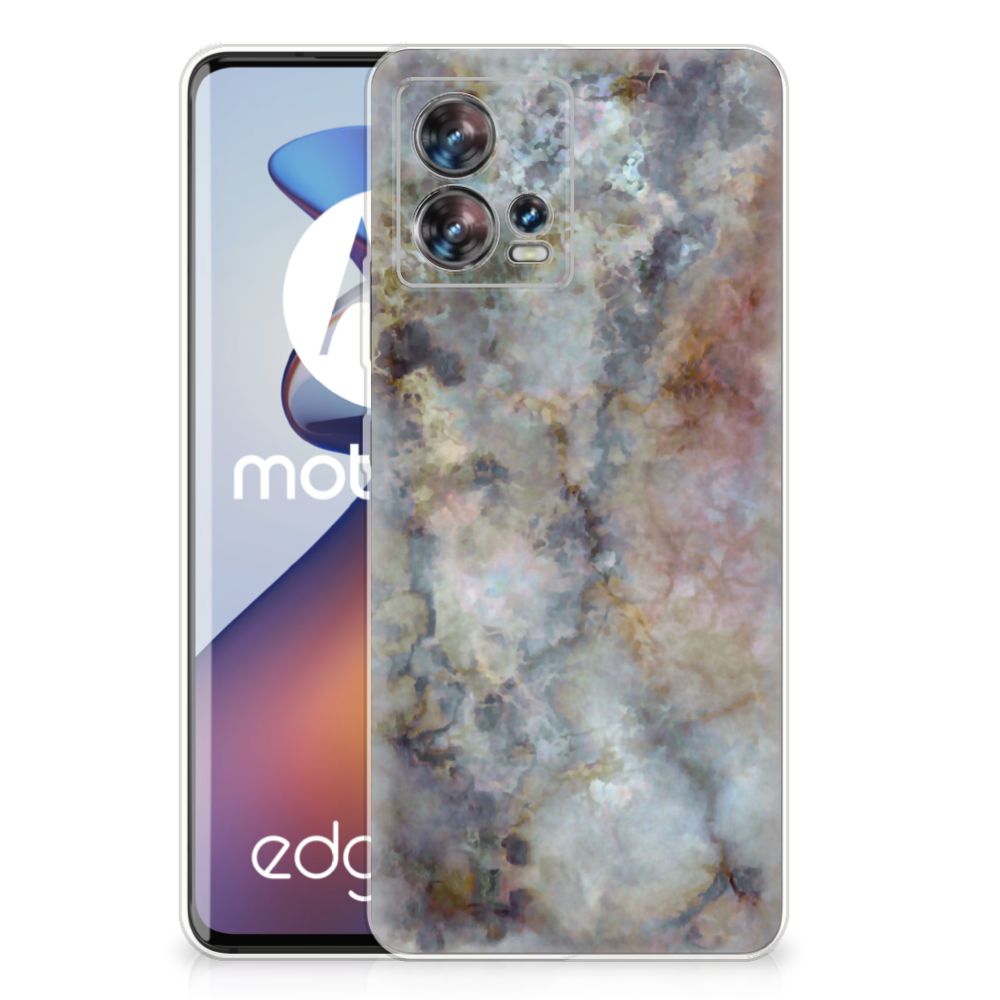 Motorola Edge 30 Fusion TPU Siliconen Hoesje Marmer Grijs B2C Telecom