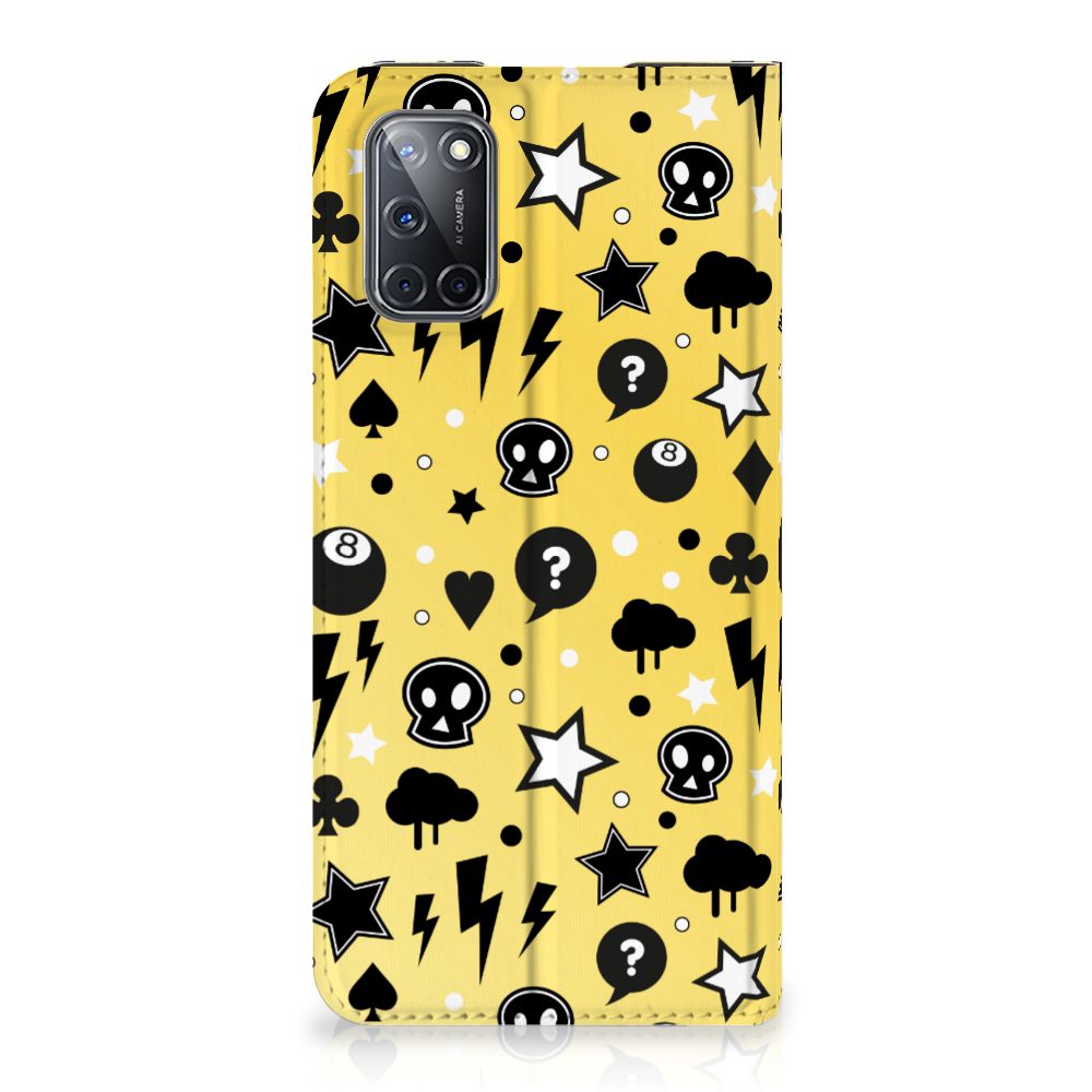 Mobiel BookCase OPPO A52 | A72 Punk Geel - B2C Telecom