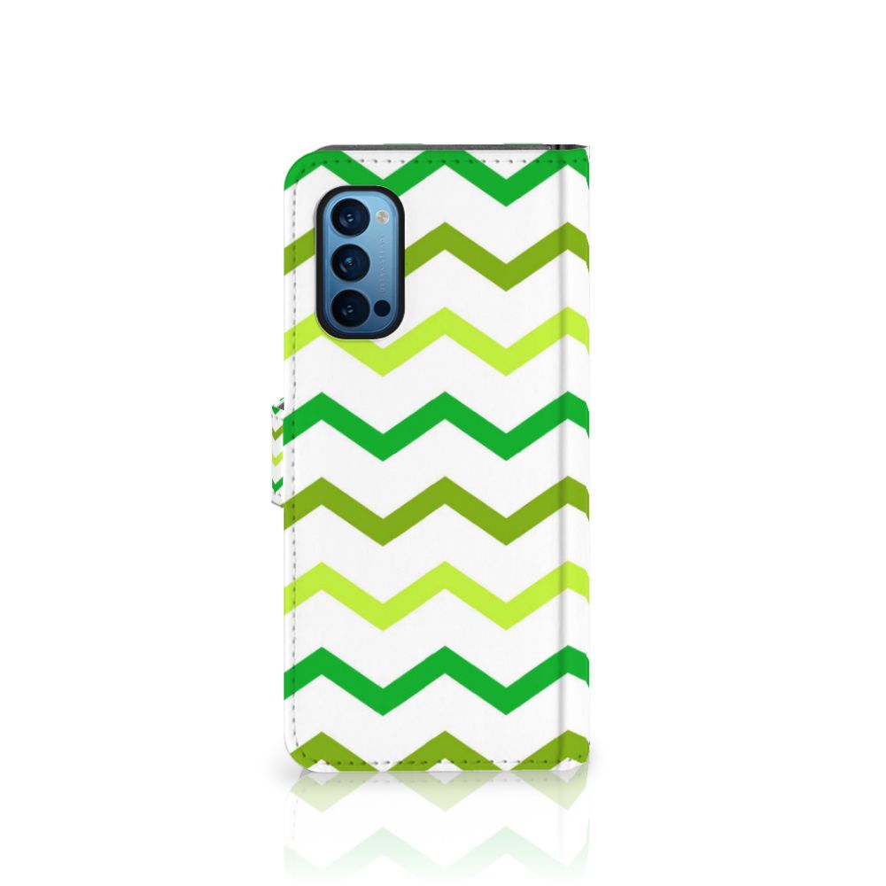OPPO Reno 4 Pro 5G Telefoon Hoesje Zigzag Groen