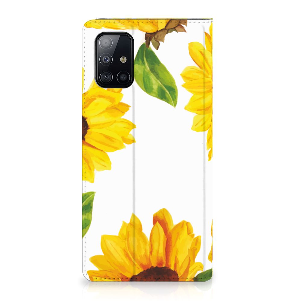 Smart Cover voor Samsung Galaxy A71 Zonnebloemen - B2C Telecom