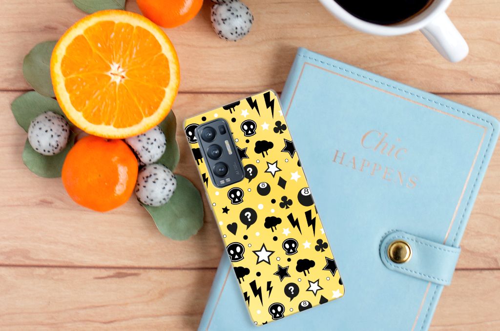 Silicone Back Case OPPO Find X3 Neo Punk Geel B2C Telecom