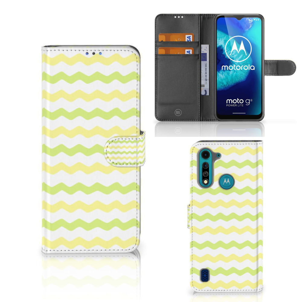 Motorola G8 Power Lite Telefoon Hoesje Waves Yellow