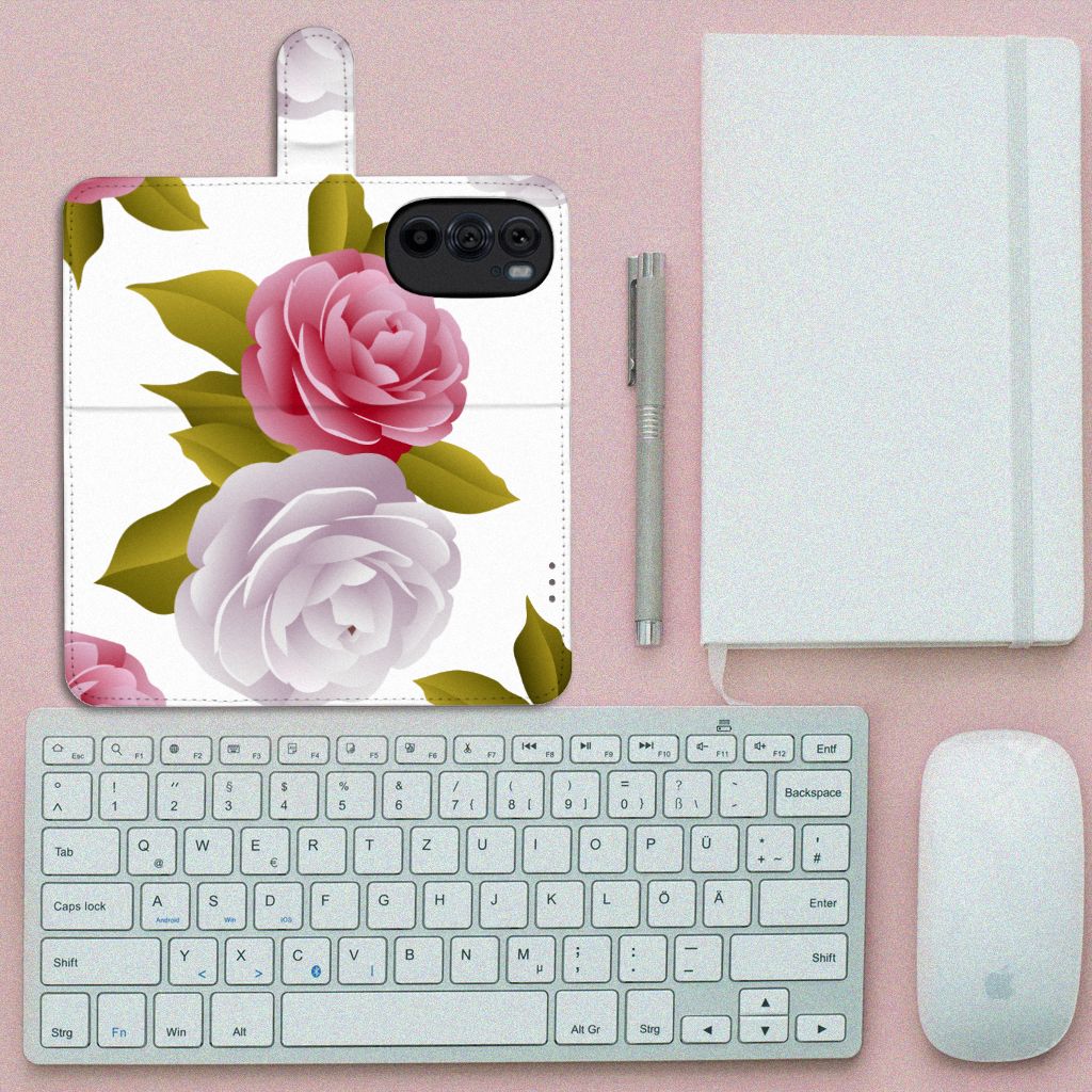 Motorola Edge 30 Pro Hoesje Roses