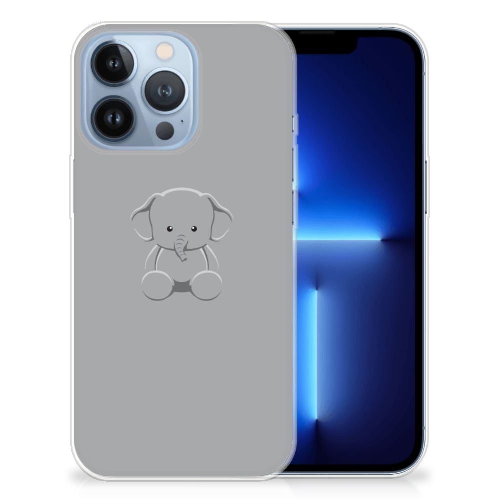 Apple iPhone 13 Pro Telefoonhoesje met Naam Grijs Baby Olifant B2C Telecom