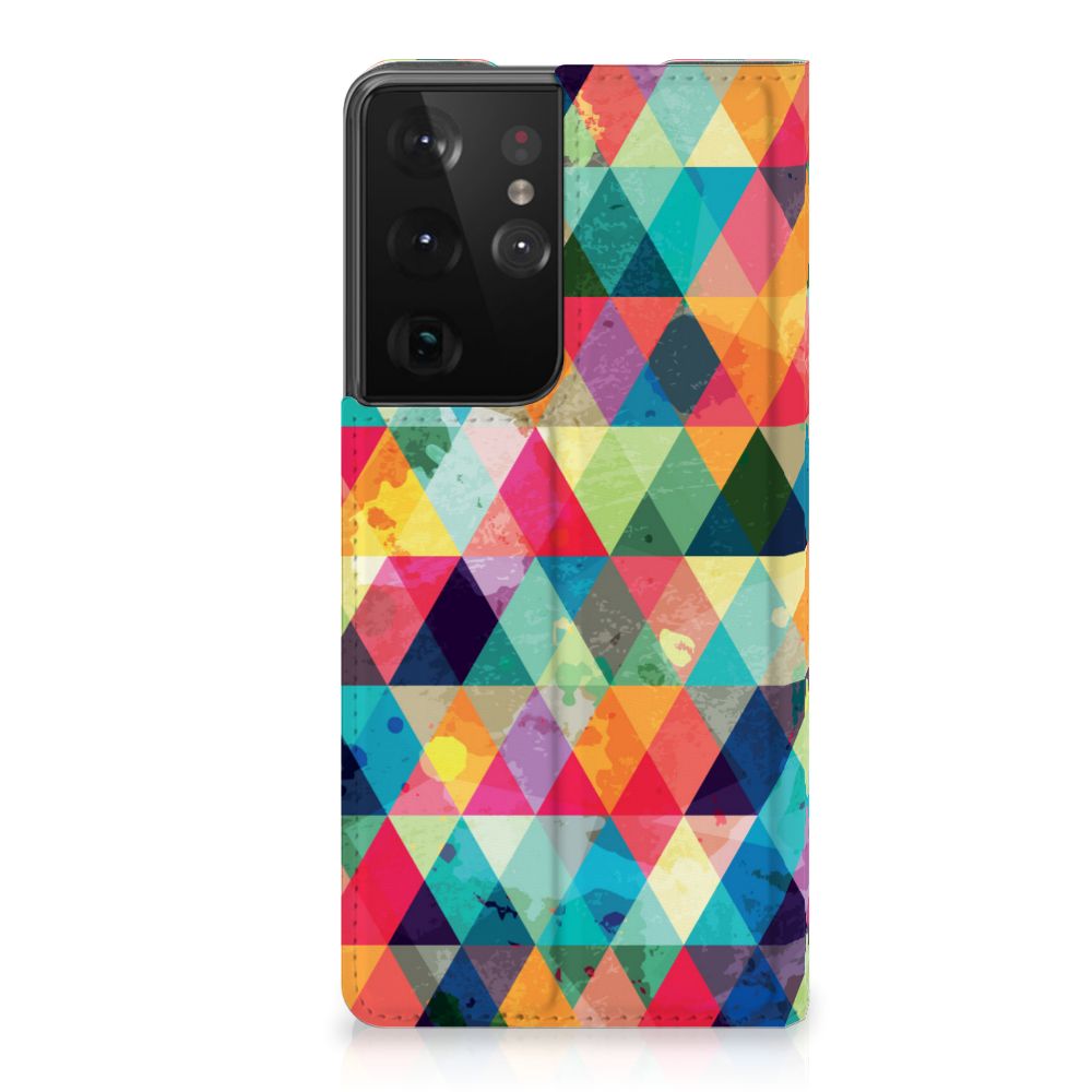 Samsung Galaxy S21 Ultra Hoesje met Magneet Geruit - B2C Telecom