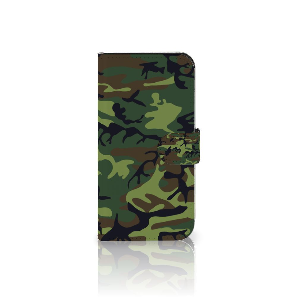iPhone 15 Pro Telefoon Hoesje Army Dark met camouflage print in groen en bruin.