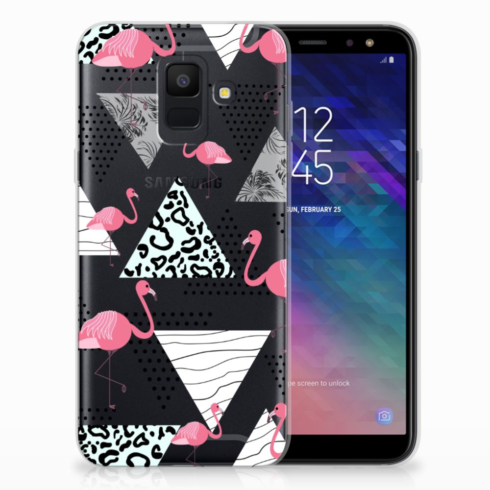 Samsung Galaxy A6 (2018) TPU Hoesje Flamingo Triangle