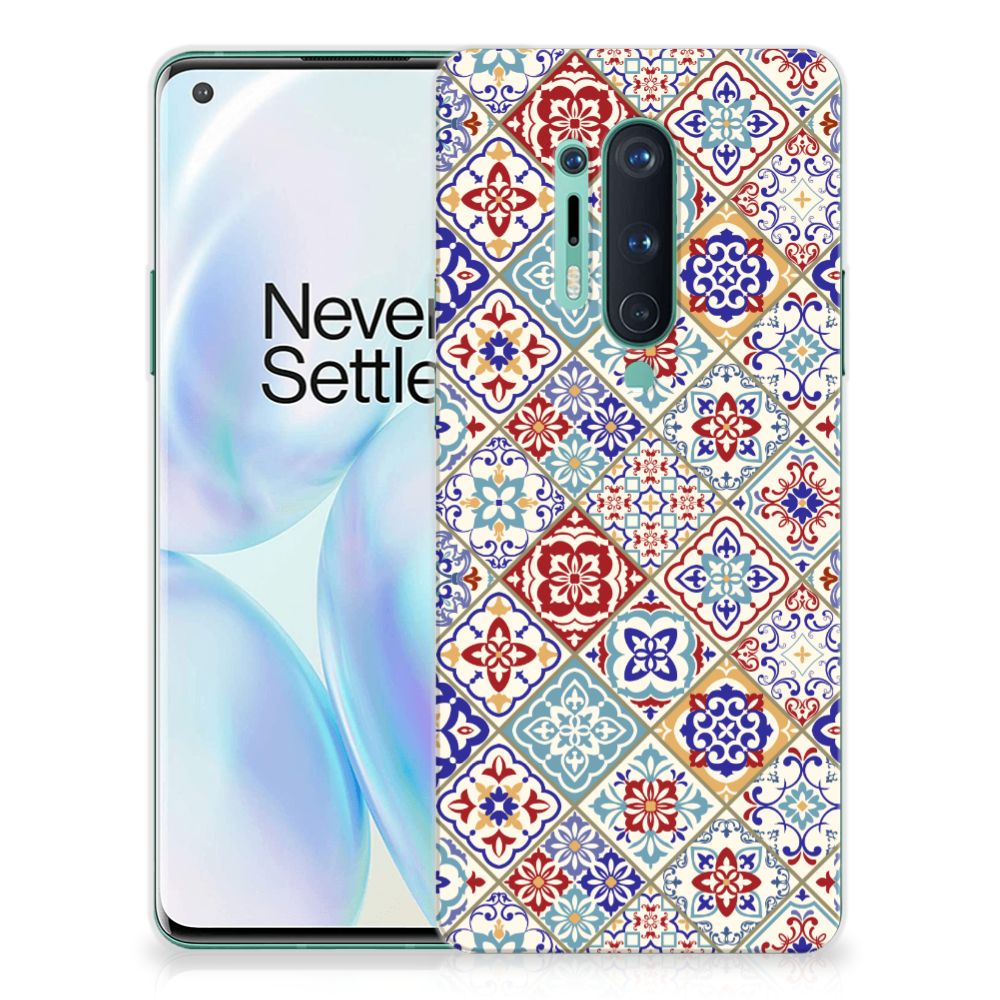 OnePlus 8 Pro TPU Siliconen Hoesje Tiles Color