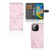 iPhone 14 Pro Bookcase Marble Pink - Origineel Cadeau Vriendin, luxe roze marmer design met magnetische sluitclip.