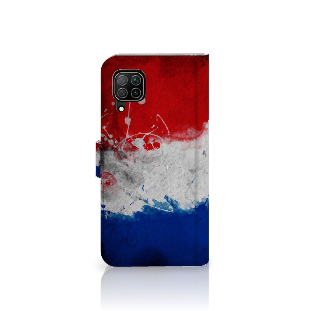 Huawei P40 Lite Bookstyle Case Nederland met artistiek design van de Nederlandse vlag.