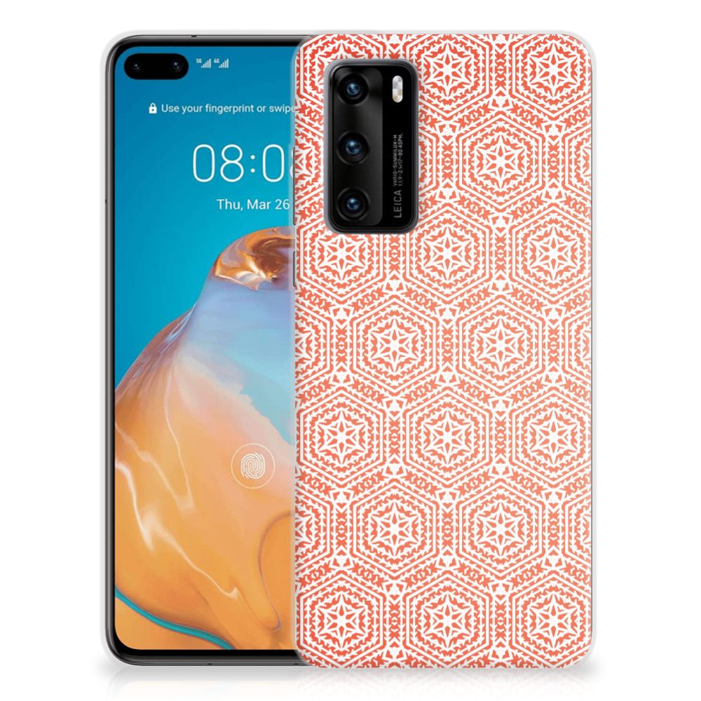 Huawei P40 TPU bumper Pattern Orange B2C Telecom