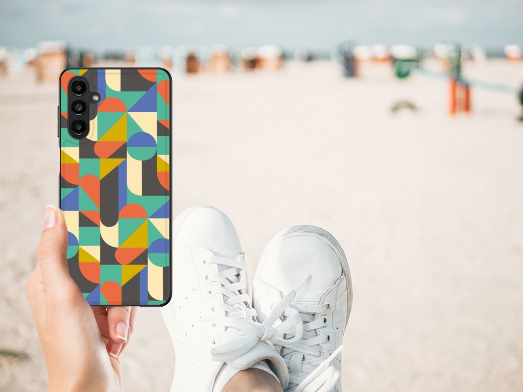 Samsung Galaxy A14 5G Back Case Funky Retro met kleurrijk design op het strand