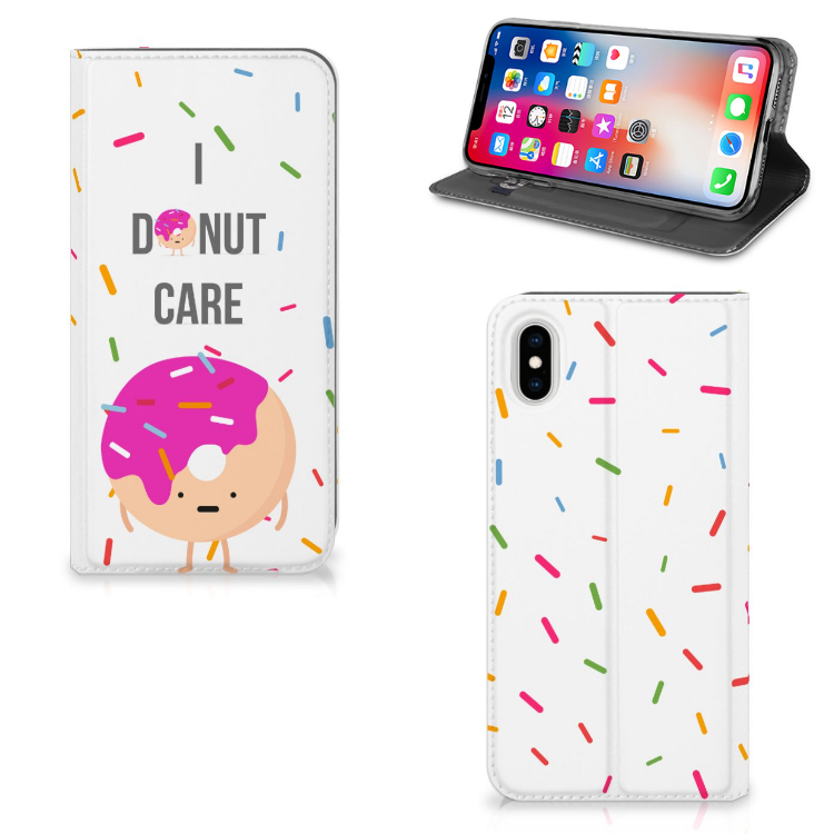 Apple iPhone Xs Max Flip Style Cover Donut Roze