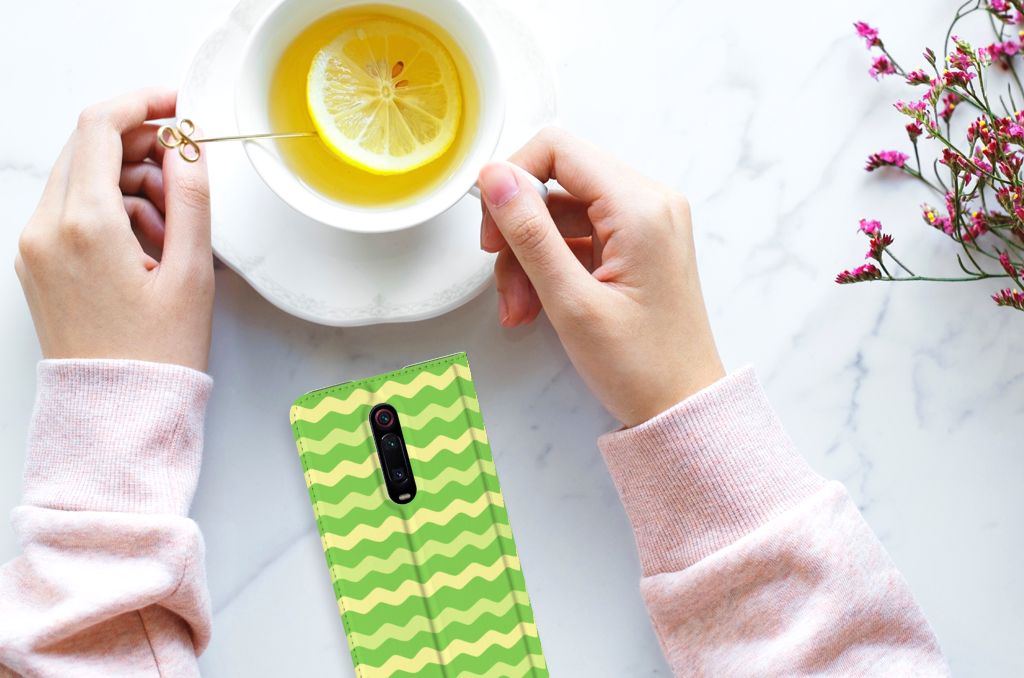 Xiaomi Redmi K20 Pro Hoesje met Magneet Waves Green - B2C Telecom