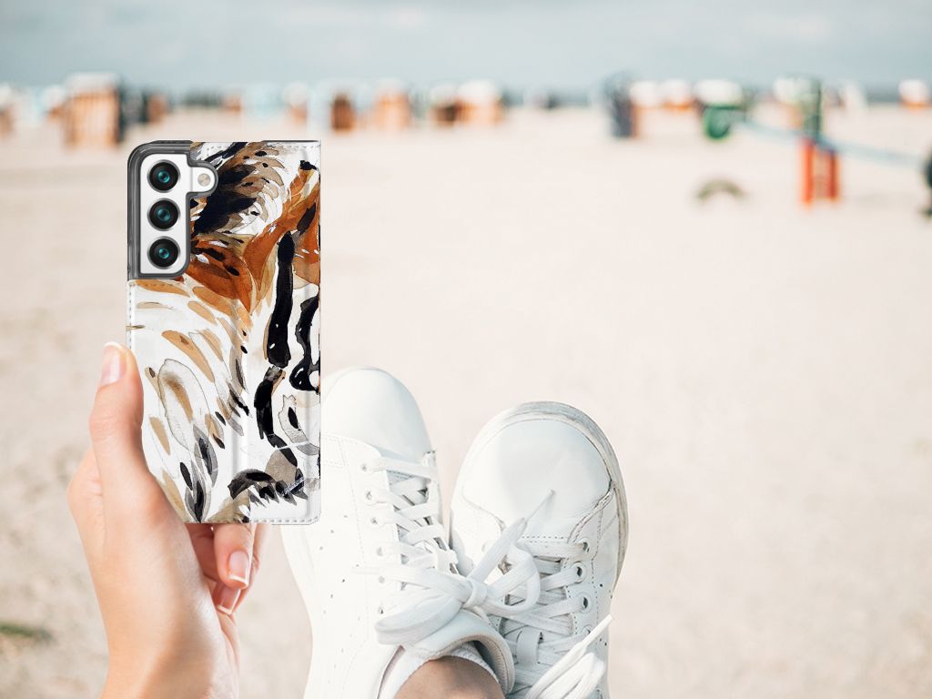 Bookcase Samsung Galaxy S22 Watercolor Tiger - B2C Telecom