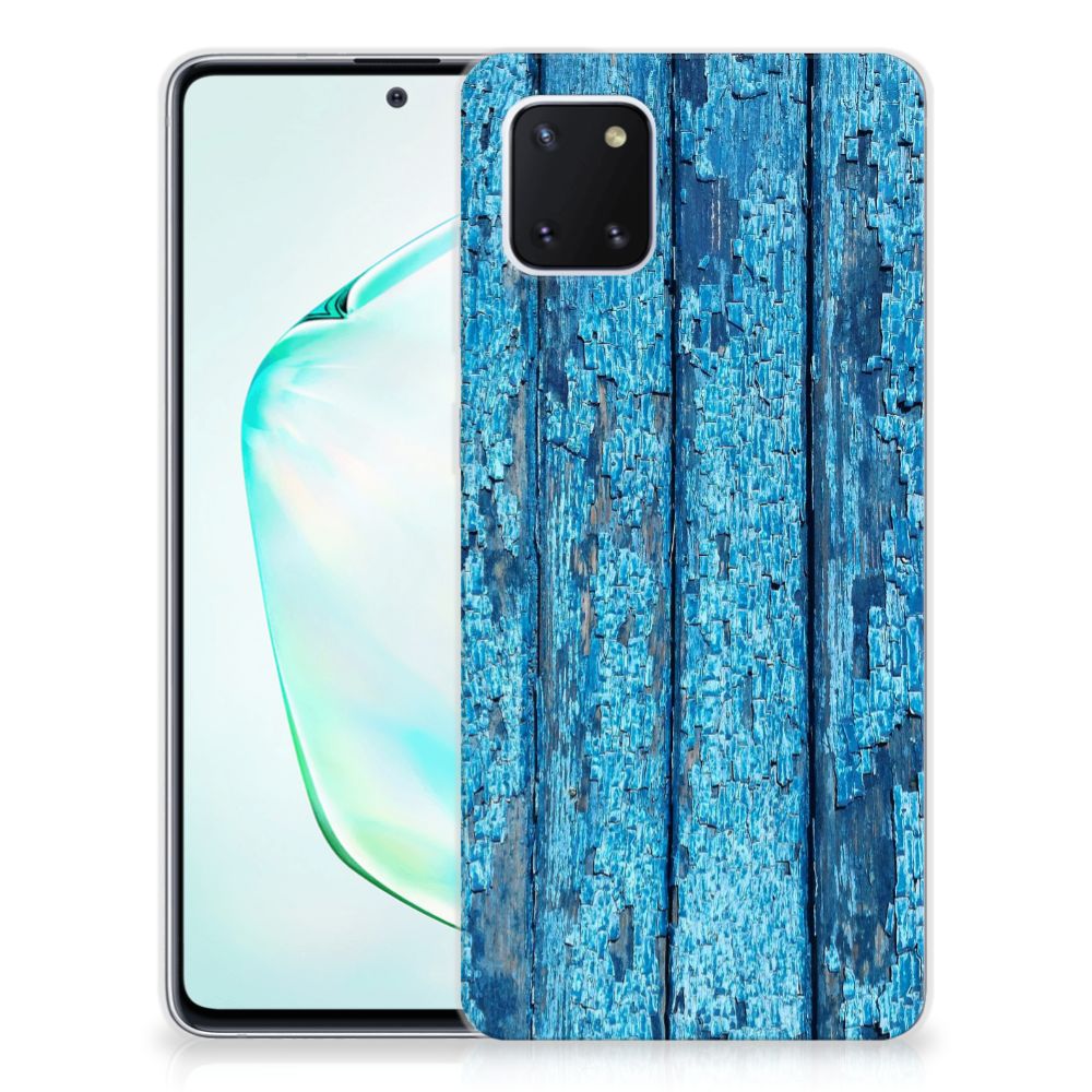 Samsung Galaxy Note 10 Lite Bumper Hoesje Wood Blue