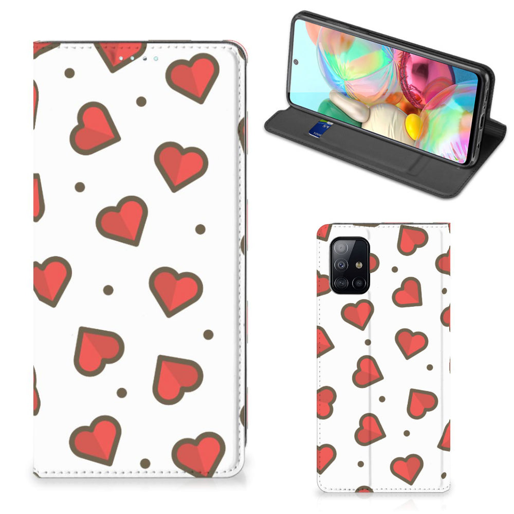 Samsung Galaxy A71 Hoesje met Magneet Hearts