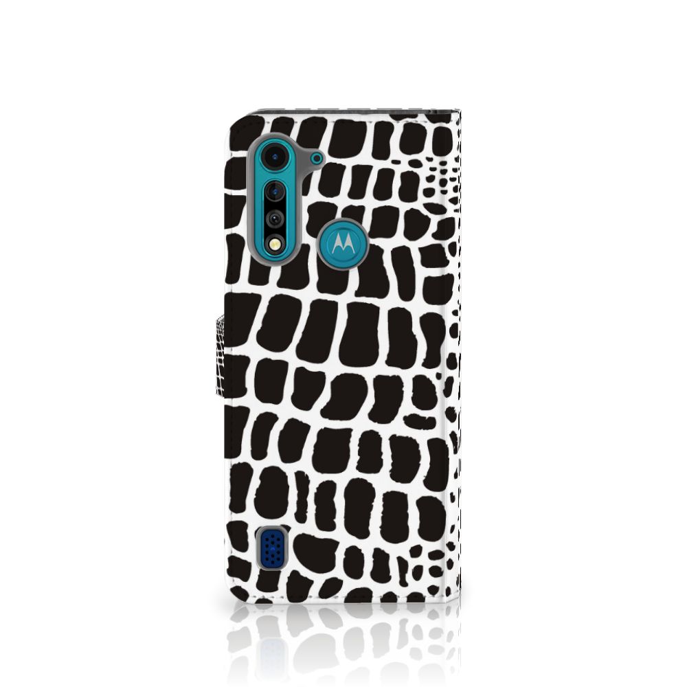 Motorola G8 Power Lite Telefoonhoesje met Pasjes Slangenprint