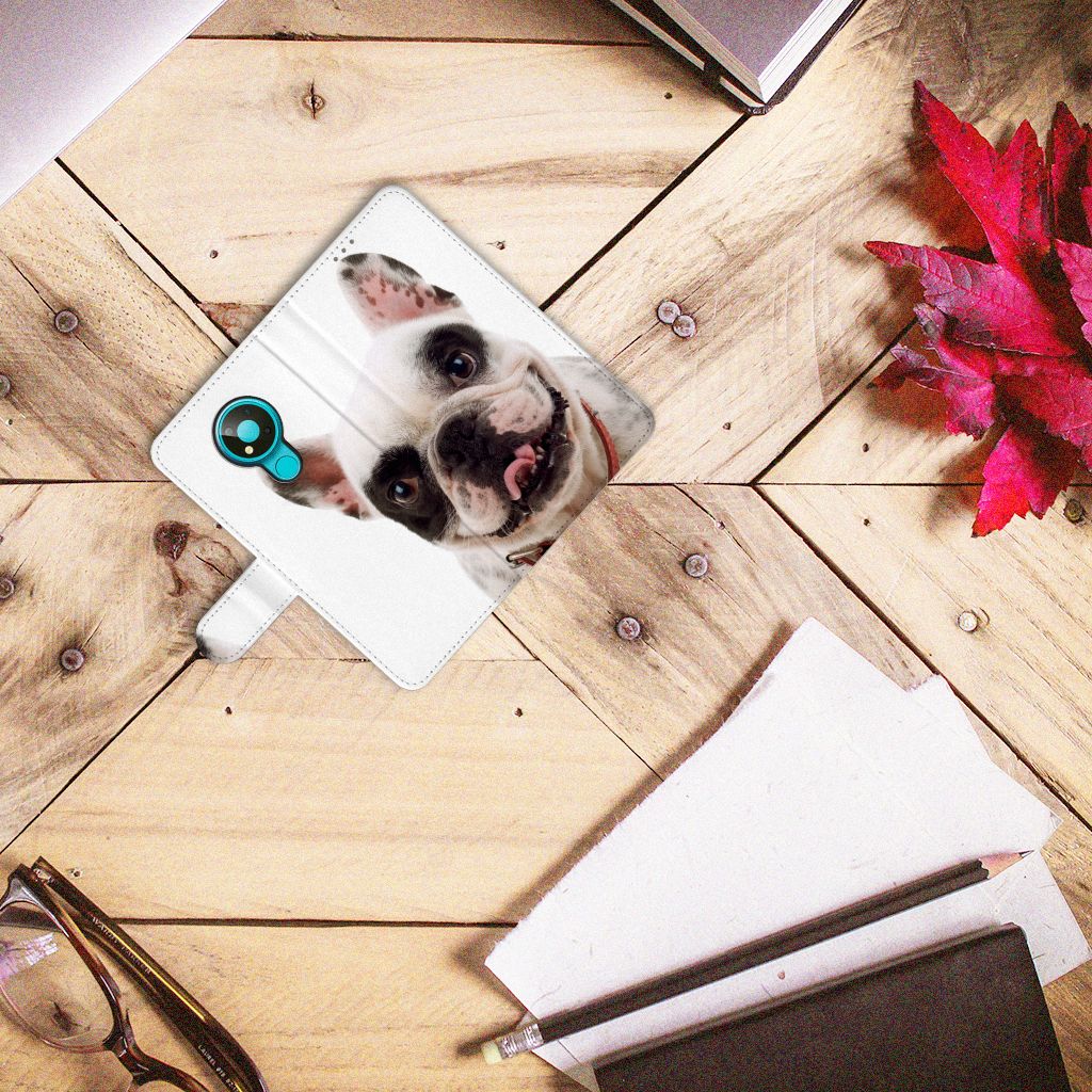 Nokia 3.4 Telefoonhoesje met Pasjes Franse Bulldog