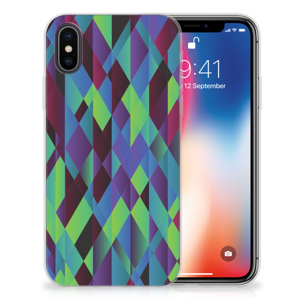 Apple iPhone X | Xs TPU Hoesje Abstract Green Blue