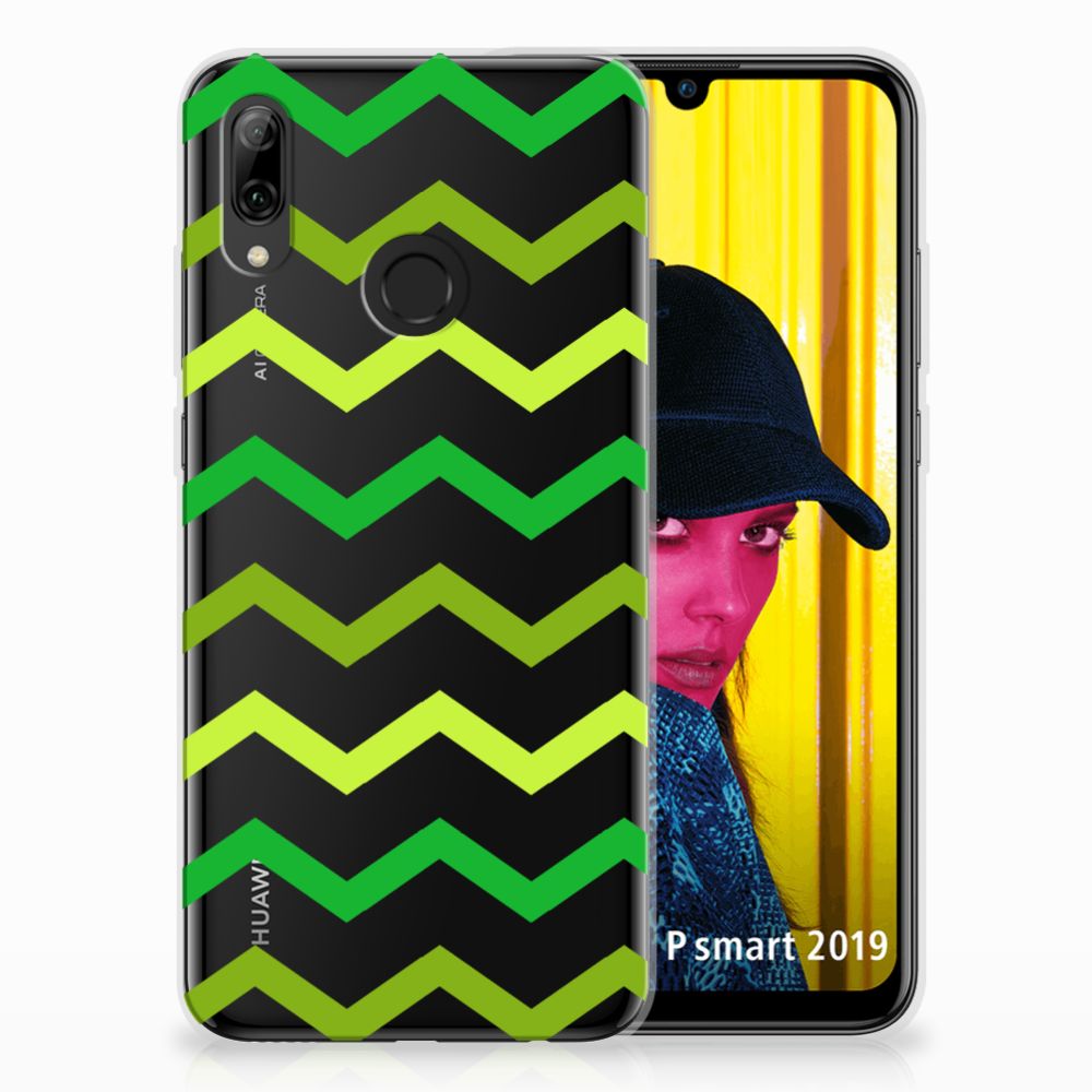 Huawei P Smart 2019 TPU bumper Zigzag Groen