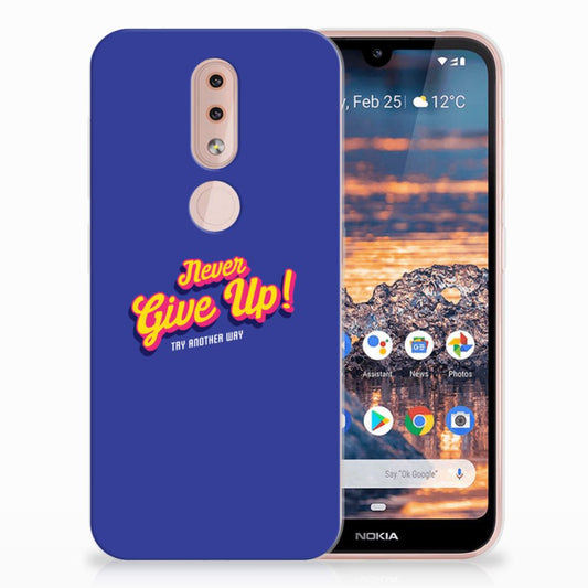 Nokia 4.2 Siliconen hoesje met naam Never Give Up