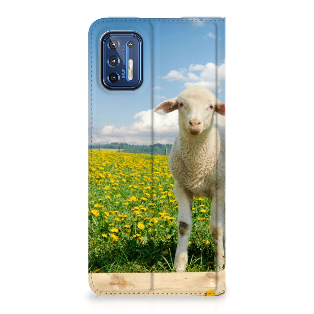 Motorola Moto G9 Plus Hoesje maken Schaap en Lammetje - B2C Telecom