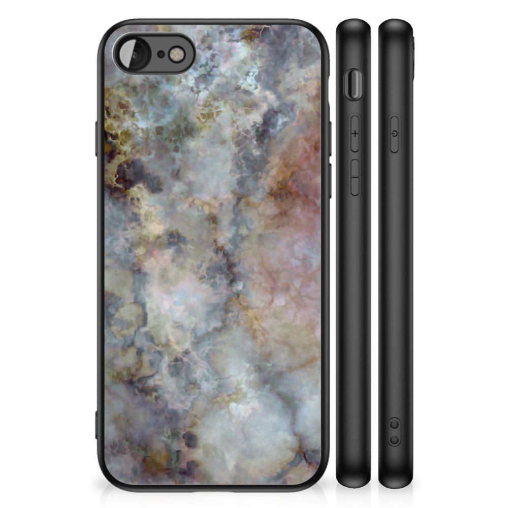 iPhone SE 2022 | SE 2020 | 7/8 Marmeren Print Telefoonhoesje Marmer Grijs met marmerdesign voor Apple iPhone
