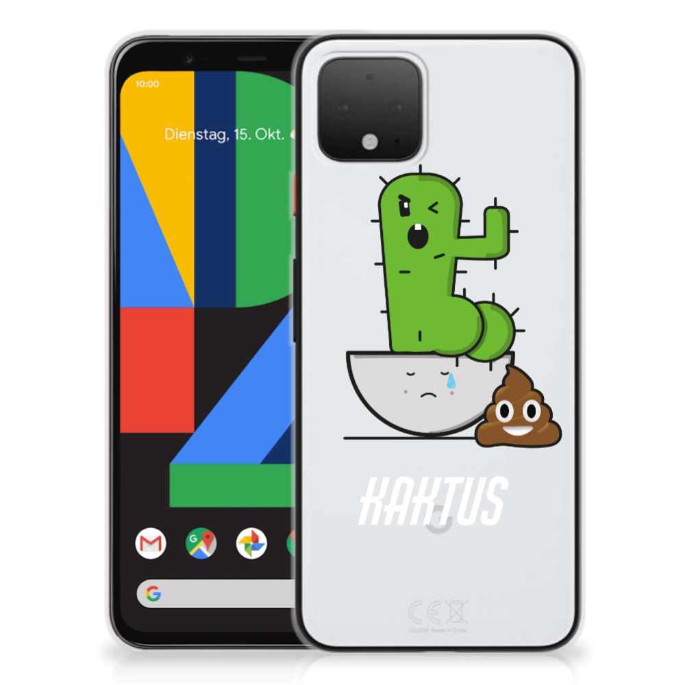 Google Pixel 4 Telefoonhoesje met Naam Cactus Poo