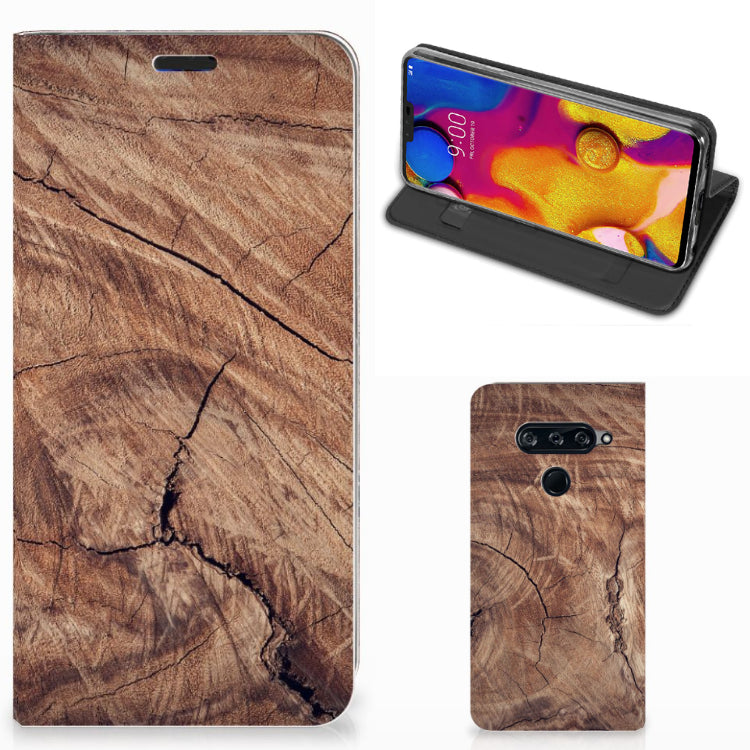 LG V40 Thinq Book Wallet Case Tree Trunk