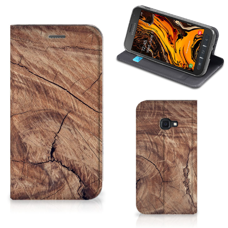 Samsung Galaxy Xcover 4s Book Wallet Case Tree Trunk