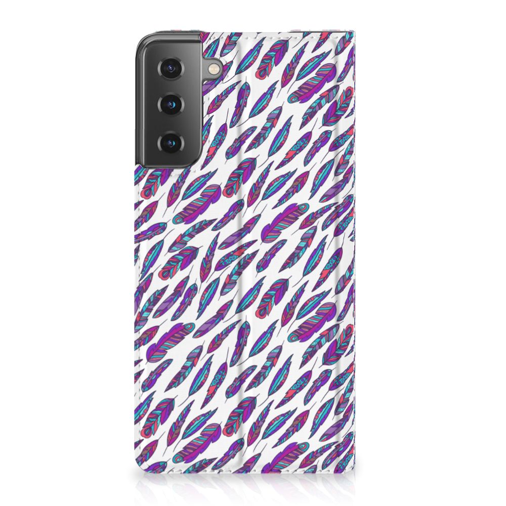 Samsung Galaxy S21 Plus Hoesje met Magneet Feathers Color - B2C Telecom