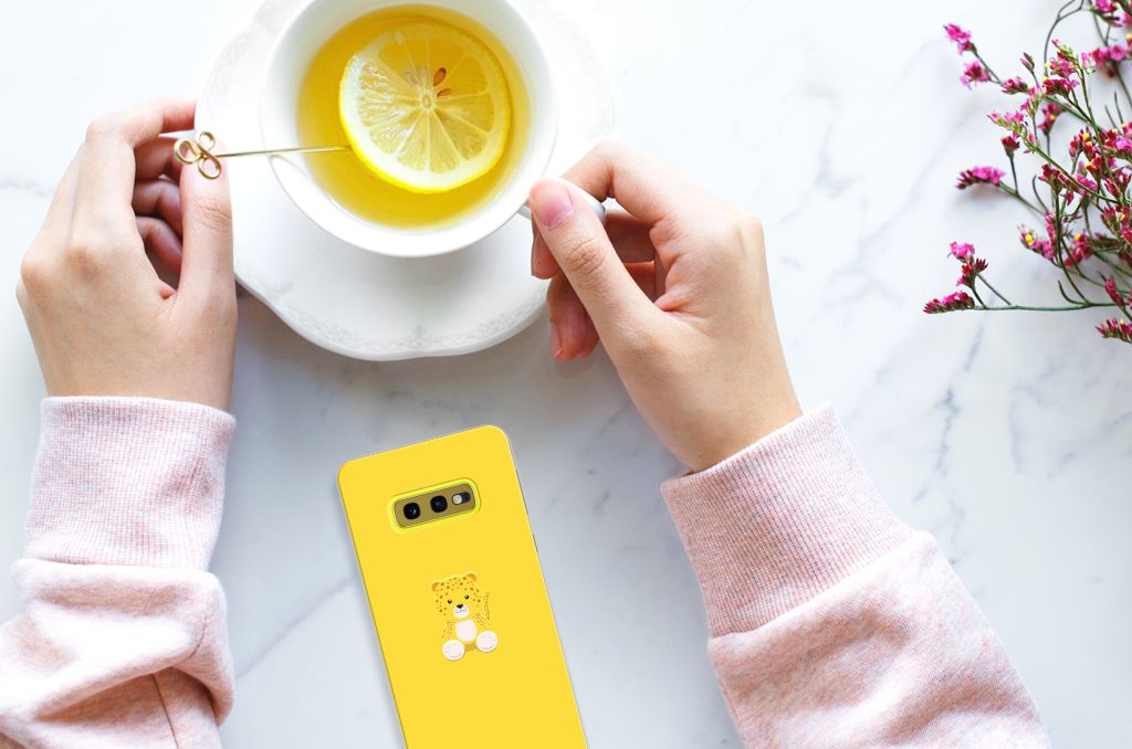 Samsung Galaxy S10e Telefoonhoesje met Naam Baby Leopard