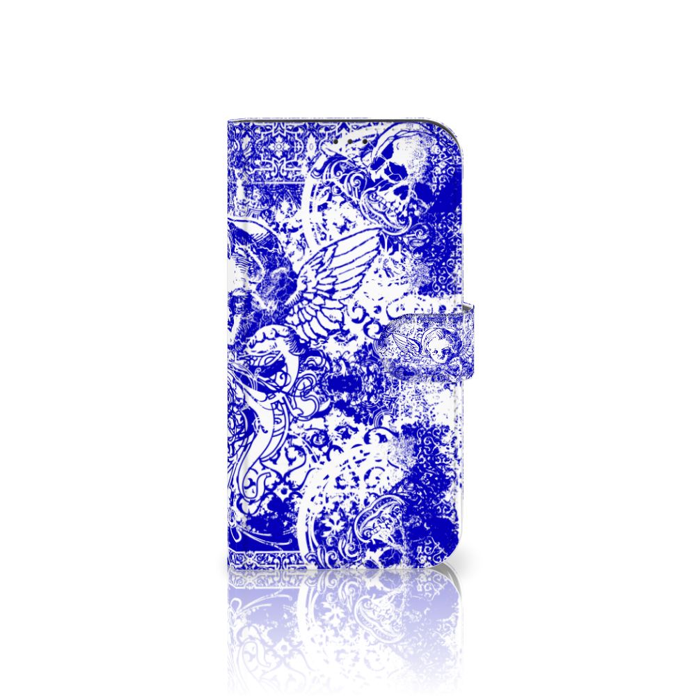 Telefoonhoesje met Naam Apple iPhone 12 Pro Max Angel Skull Blauw