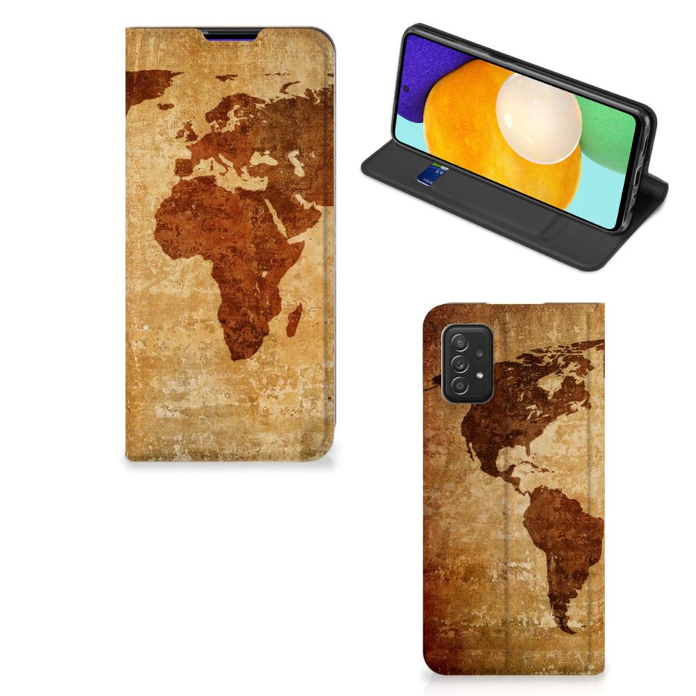 Samsung Galaxy A03s Book Cover Wereldkaart - B2C Telecom