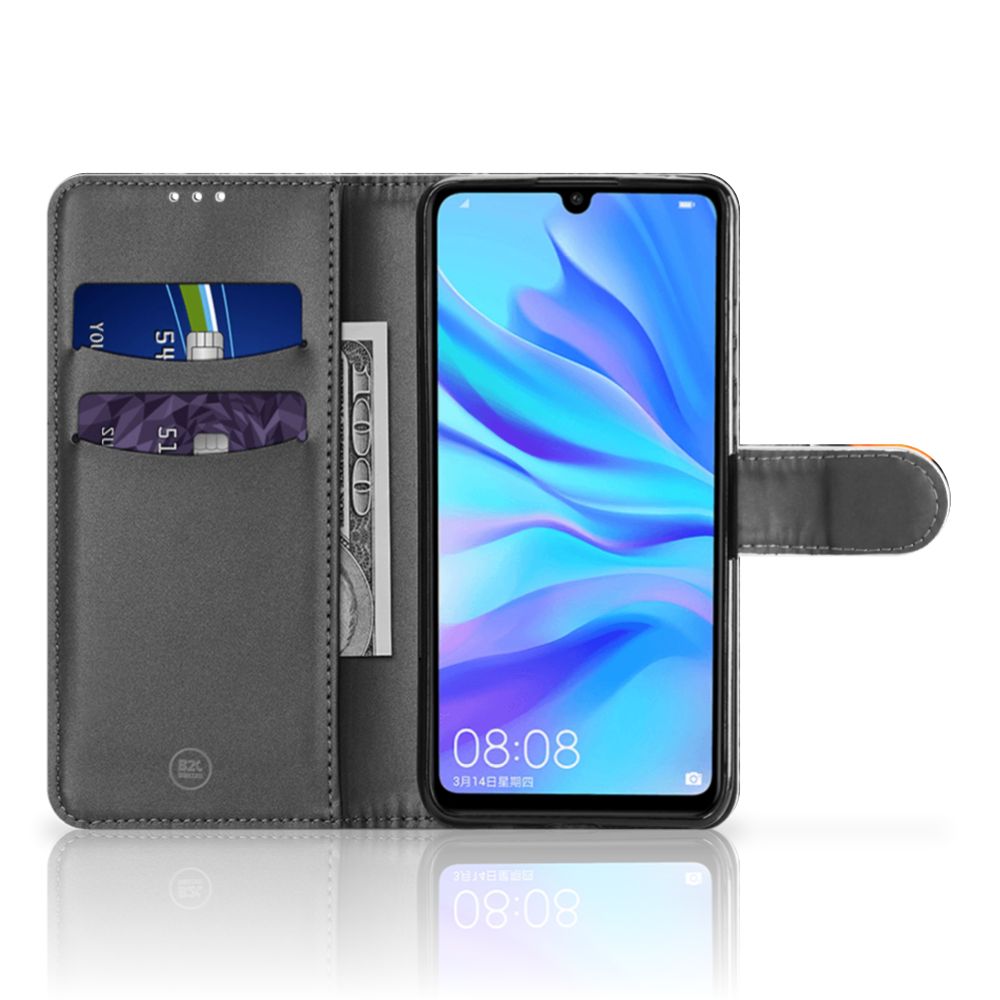 Huawei P30 Lite (2020) Telefoonhoesje met Pasjes Uil