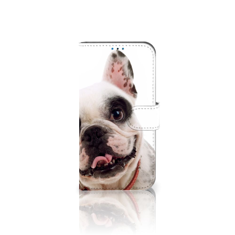 iPhone 14 Pro Telefoonhoesje met Pasjes Franse Bulldog met schattige hond op de voorkant 🐶