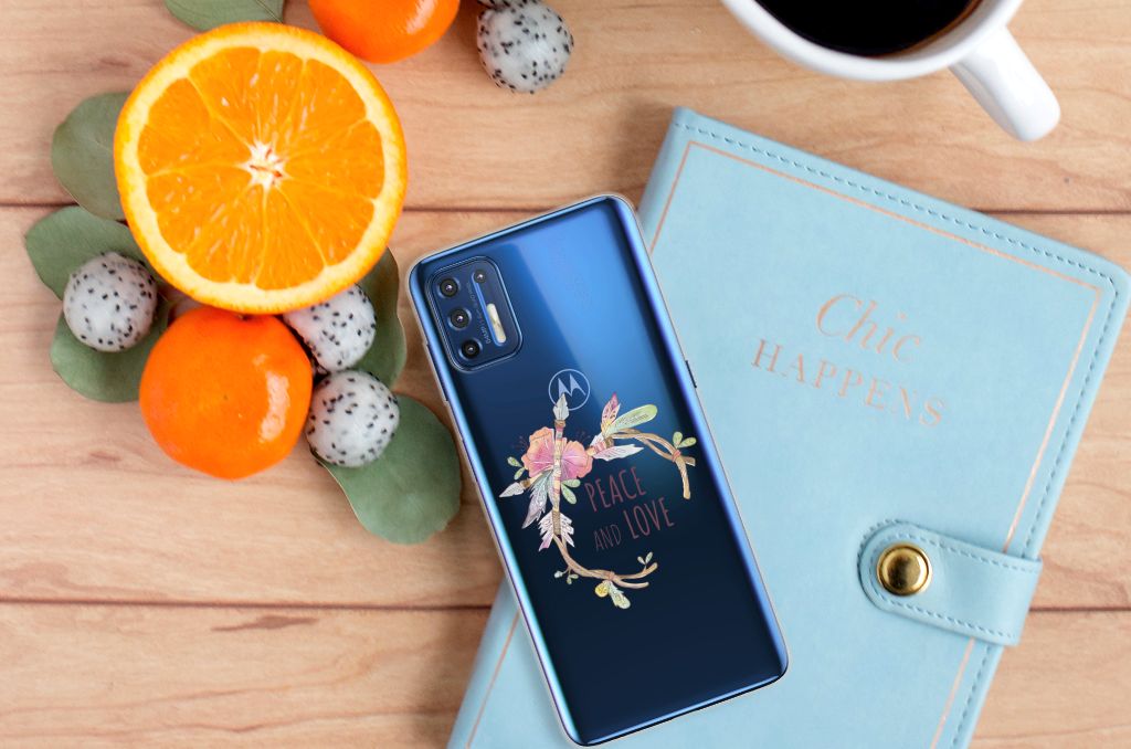 Motorola Moto G9 Plus Telefoonhoesje met Naam Boho Text B2C Telecom